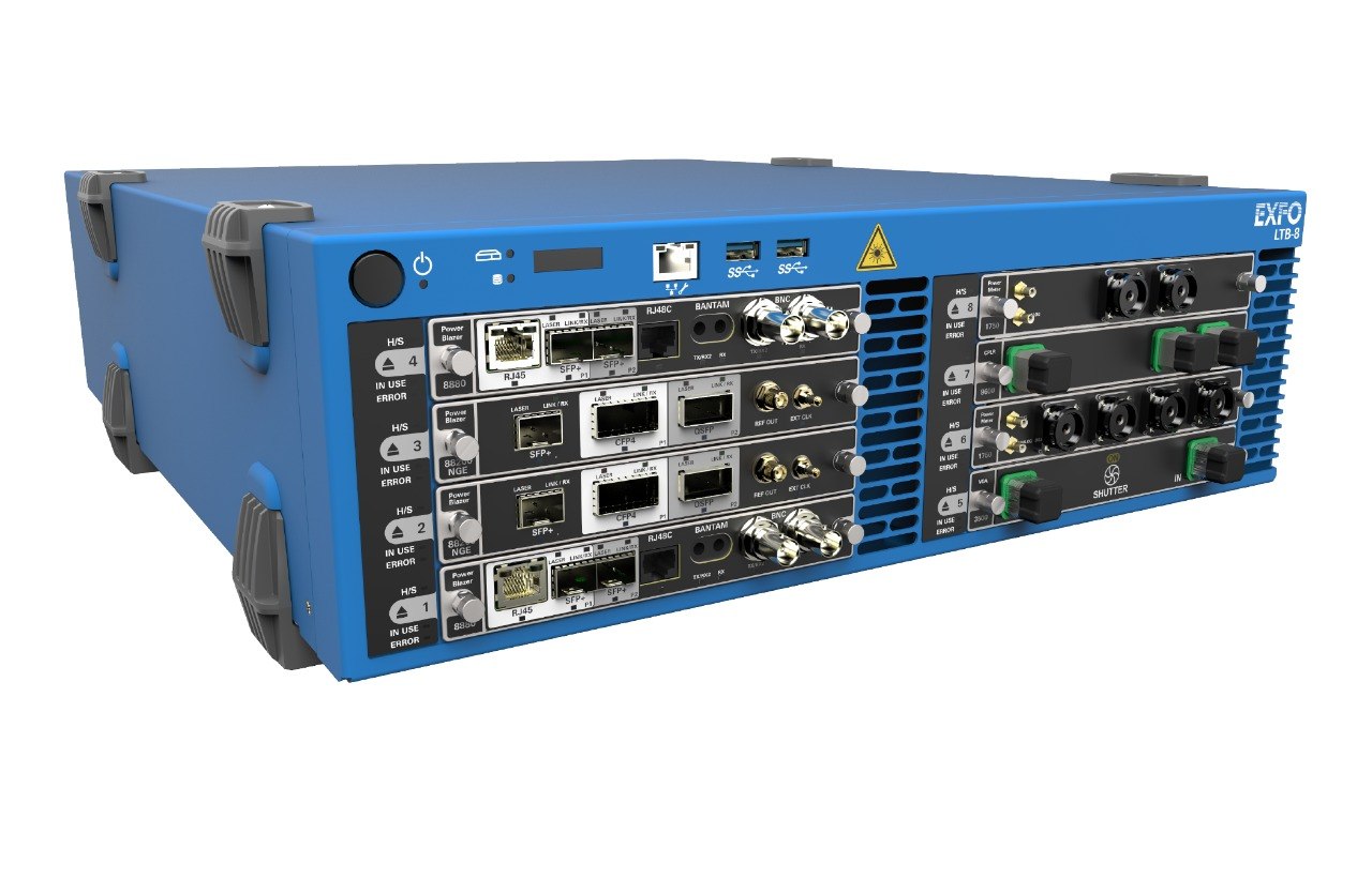 EXFO LTB-8 plataforma avanzada de pruebas de laboratorio de 8 ranuras para I+D y fabricacion